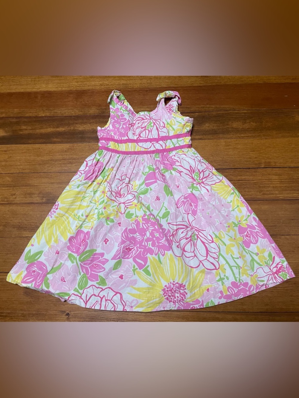 Vintage Lilly Pulitzer Pink, Yellow & Green Floral Sundress Size 3T